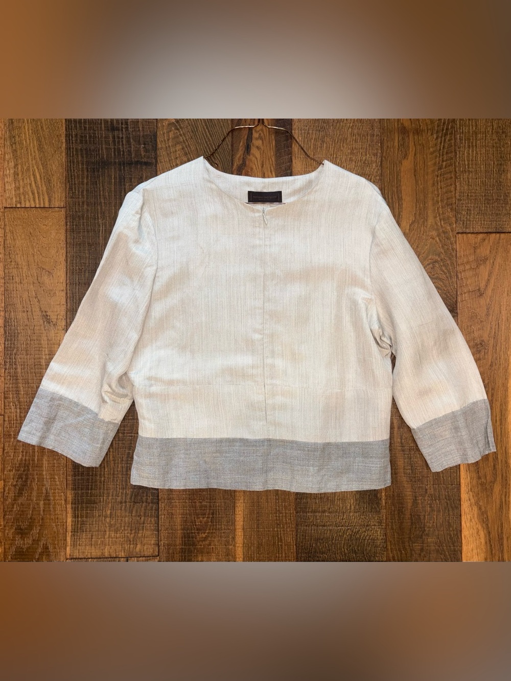 Vintage Narciso Rodriguez Two-Tone Gray Silk Top